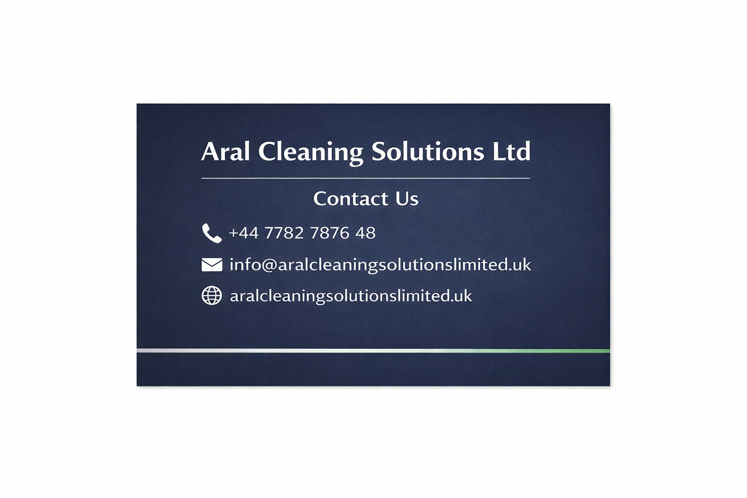 Aral Cleaning Solutions Ltd contact card